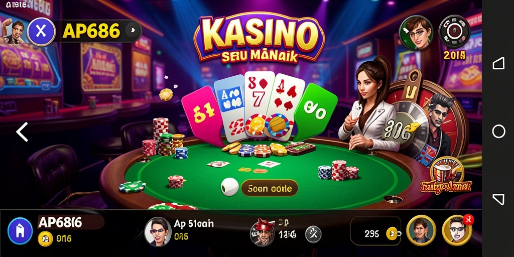 Screenshot gameplay AP686 dengan grafik kasino yang menarik.
