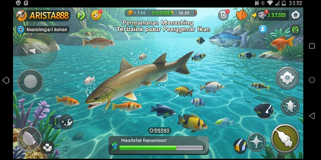 Gameplay ARISTA88 yang menampilkan serunya memancing di berbagai lokasi.