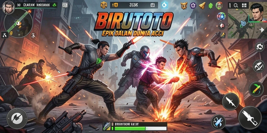 Screenshot gameplay BIRUTOTO menampilkan aksi pertarungan yang intens.