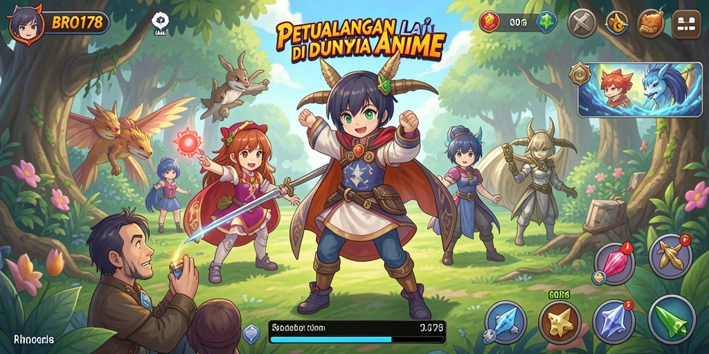 Screenshot gameplay BRO178 dengan karakter anime yang keren dan aksi mendebarkan.