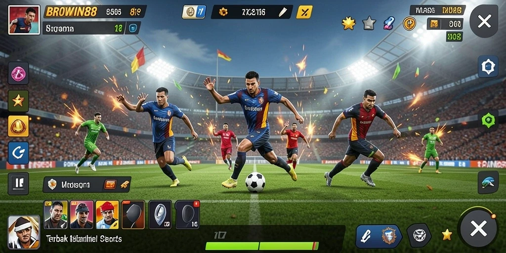 Screenshot gameplay BROWIN88 menampilkan aksi seru dan interaksi antar pemain.