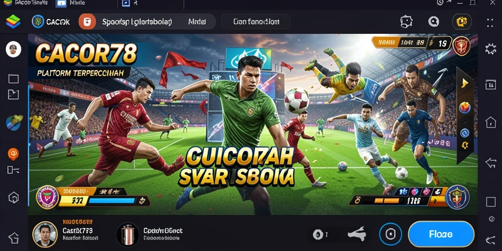 Tampilan layar utama <strong>CACOR78</strong> dengan opsi taruhan olahraga di atas.