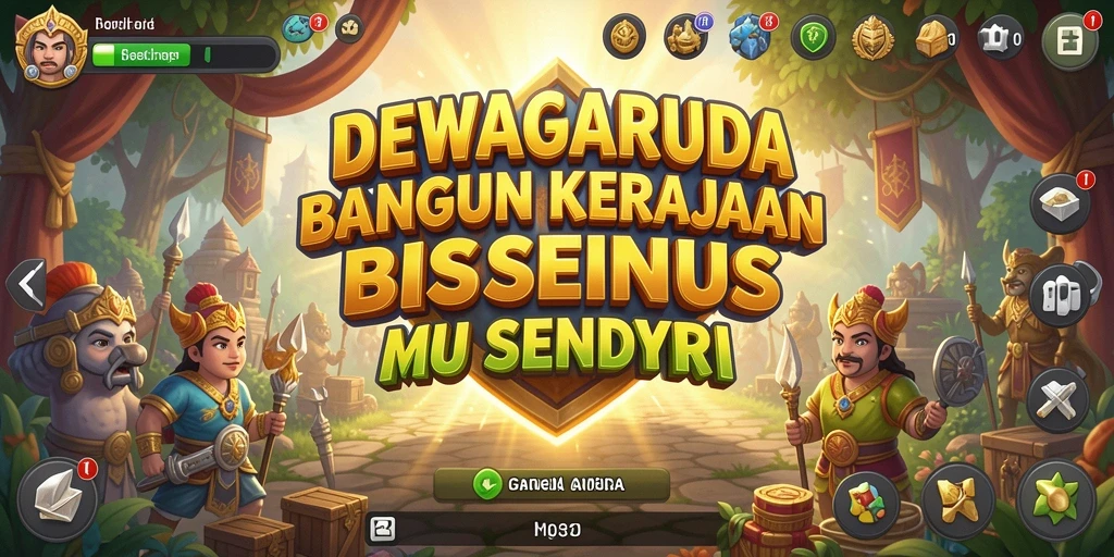 Tampilan gameplay seru DEWAGARUDA dengan elemen Tycoon yang menarik.