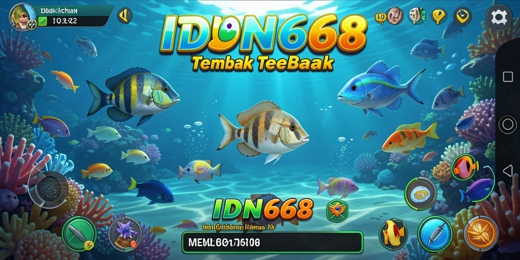 Tangkapan layar permainan IDN668 dengan aksi tembak ikan yang mendebarkan.