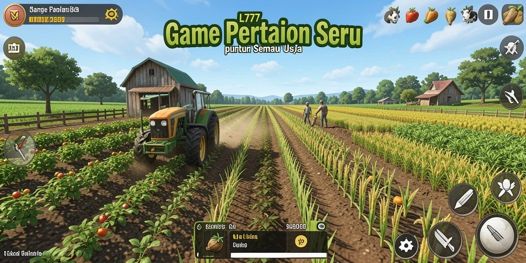 Tampilan gameplay menarik dari L777 dengan kebun yang subur.