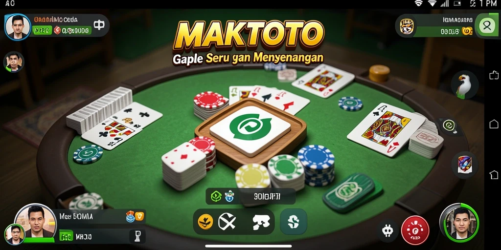 Tampilan seru gameplay Gaple di MAKTOTO.