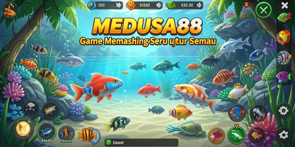 Gameplay seru MEDUSA88 dengan berbagai ikan yang menarik.