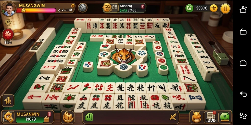 Tampilan menarik dari gameplay Mahjong di MUSANGWIN.