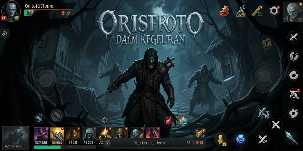 Gameplay ORISTOTO yang menampilkan suasana kegelapan yang mencekam.