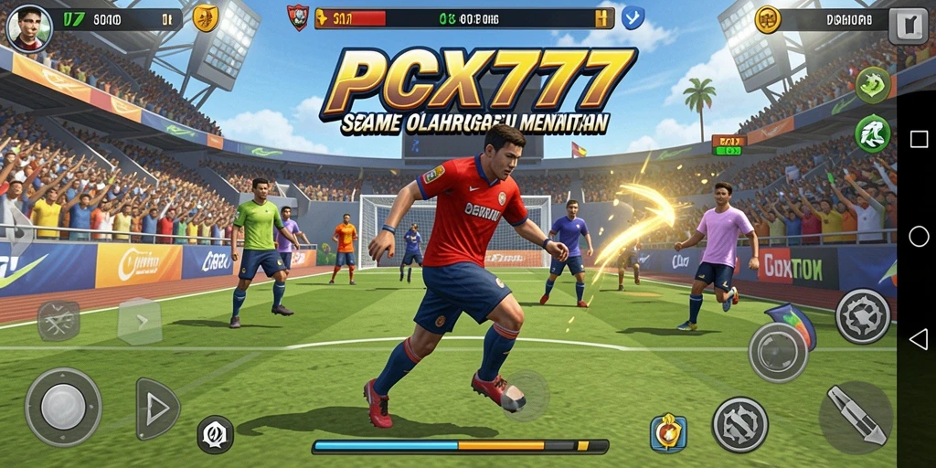 Tampilan gameplay <strong>PCX777</strong> dengan aksi olahraga yang intens.