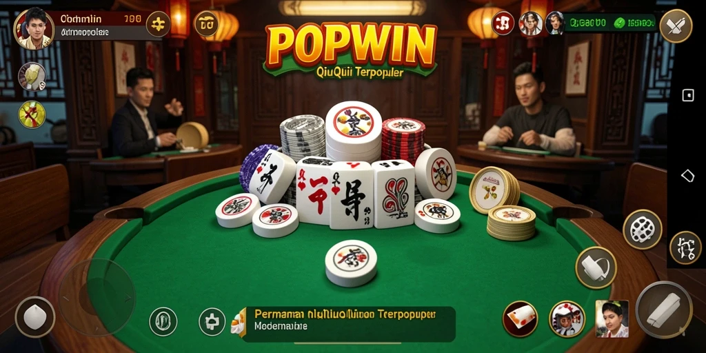 Screenshot gameplay QiuQiu dalam POPWIN yang menarik.