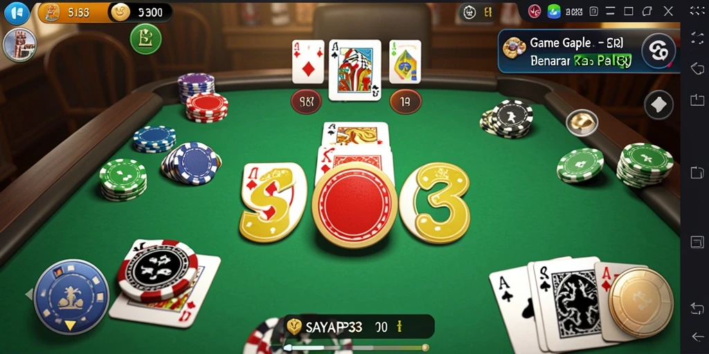 Tampilan gameplay Gaple yang seru dan interaktif di SAYAP33.