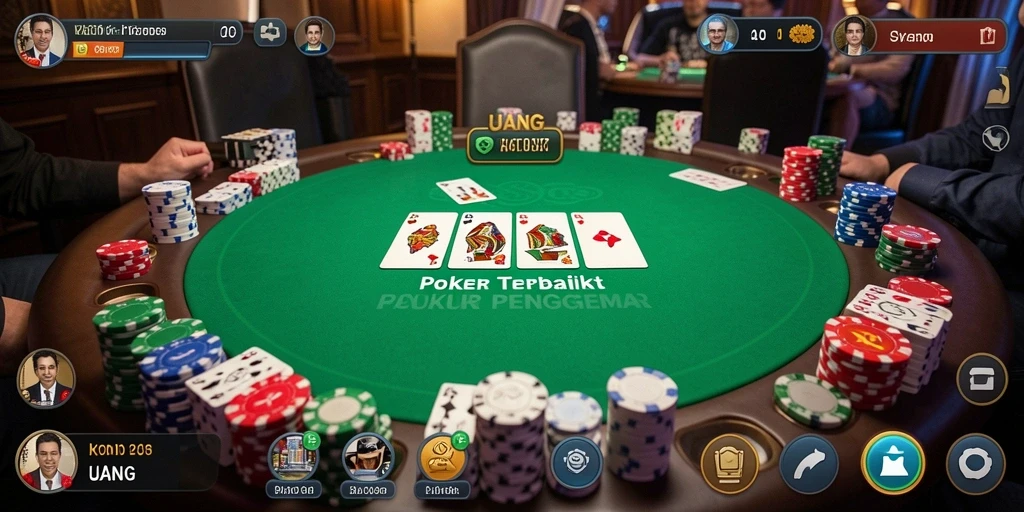Screenshot gameplay UANG menunjukkan momen seru dalam permainan Poker.