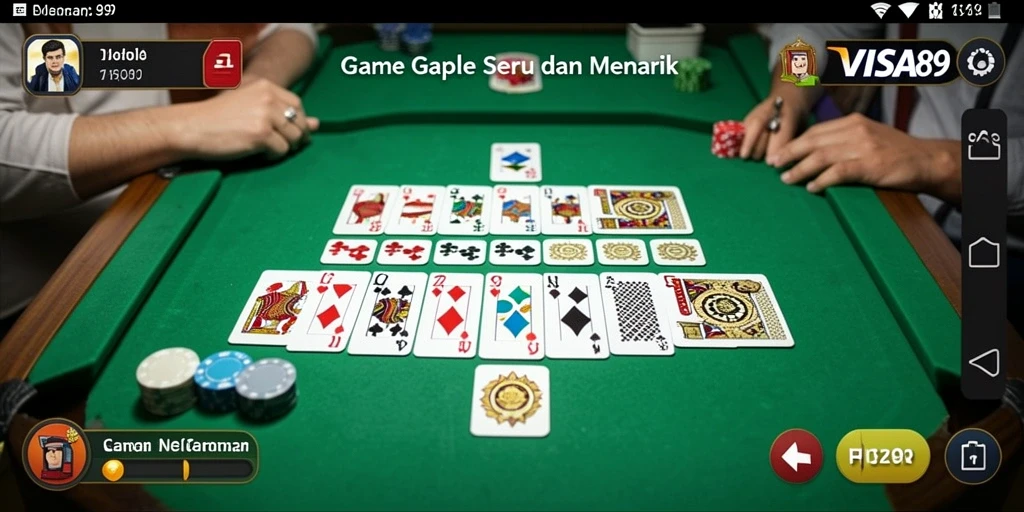 Tampilan gameplay seru dalam game Gaple VISA89.